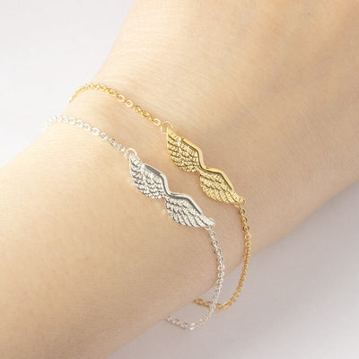 Gold Angel Wing Charm Bracelet Bracelet Women