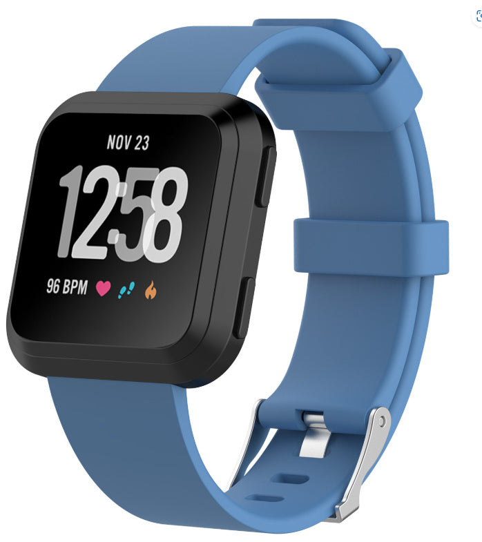 Smartwatch with a blue band on a white background