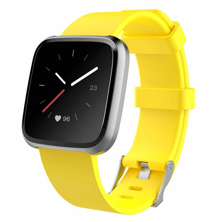 Smartwatch with a yellow band on a white background