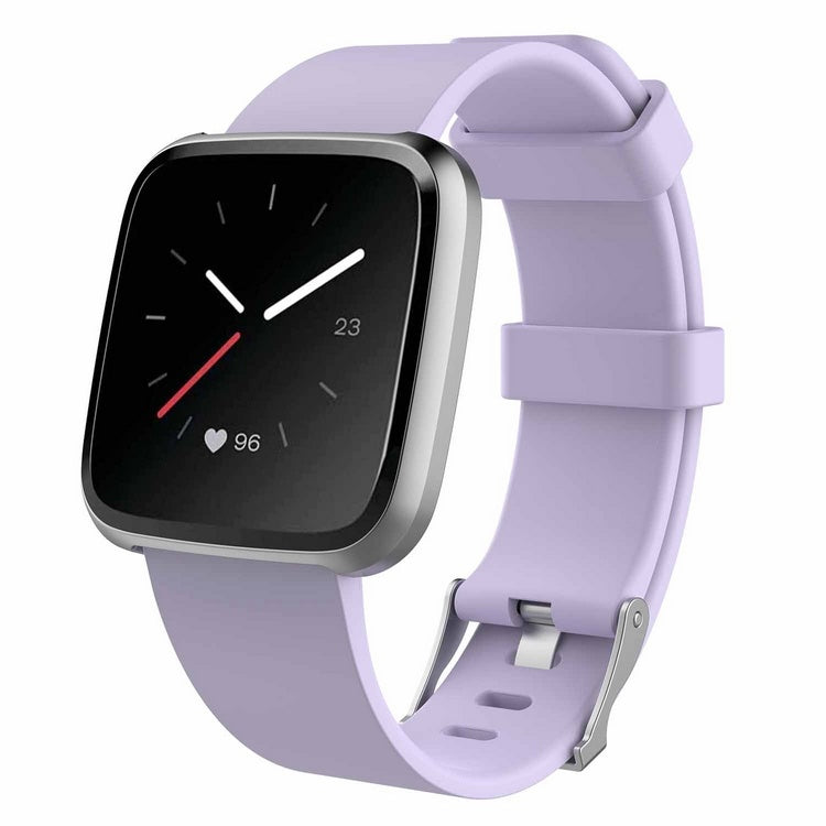 Smartwatch with a purple band on a white background