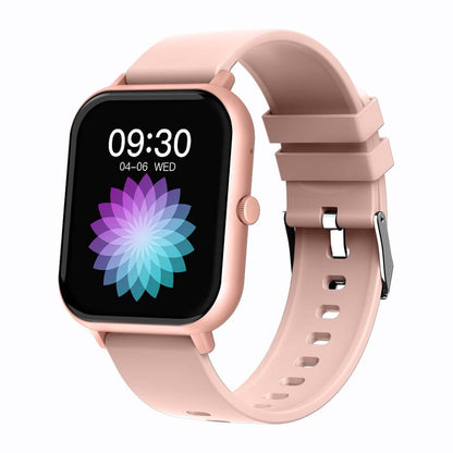 Smartwatch with a pink band on a white background