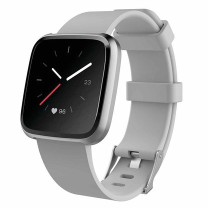 Smartwatch with a gray band on a white background
