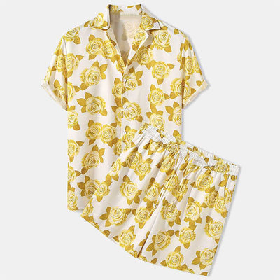 Streetwear Short Sleeve Beach Shirt With Short Pants Casual Men Clothing Outfits